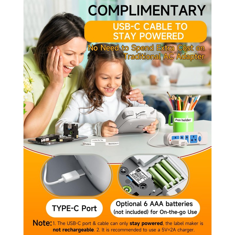 Vixic Label Maker Machine, D210S Label Maker Machine with Tapes