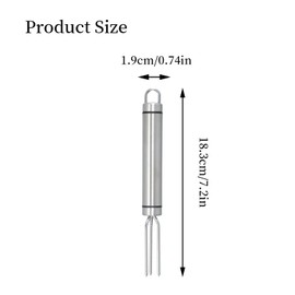 Pack of 3 jacket potato fork, stainless steel potato fork, corn fork with 3 prongs, silver, 18.3 x 1.9 cm, reusable