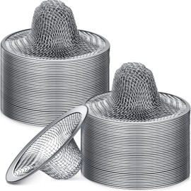 Shimeyao 100 Pcs 2.75 Mesh Sink Strainers Stainless Steel Drain Strainer Mesh Shower Drain Hair Catchers for Bathroom Kitchen for Lavatory Balcony Laundry Mop Pool RV Sink