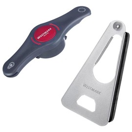 Westmark Set of 2: 1 multi-purpose opener + 1 multi-opener, high-quality plastic/steel/rubber, twist/propeller, silver/anthracite/red, 105022E6