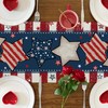 BREVITON 4th of July Independence Day Table Runner, Star Patriotic