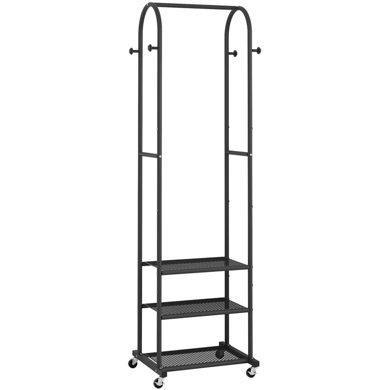 Kaitiemoo Heavy Duty Clothing Rack With Wheels,Modern Garment Rack With