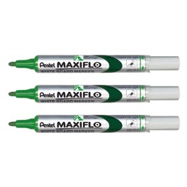 Set of 3 Pentel Marker Maxiflo MWL5S Whiteboard, Green