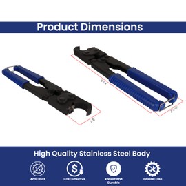 Waterline 1/2" Pex Ring Crimp Removal Tool - Pro Cutter with Powerful Grip, Stainless Steel | Non-Damaging Remover | Plumbing Copper Band Disconnect Toolkit | Remove Clamp Without Damage to Fitting