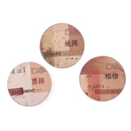 VILLFUL 3rolls Vintage Washi Tape Multi-function Craft Tape for Journals Planners Scrapbooking No Residue for Decorative Arts