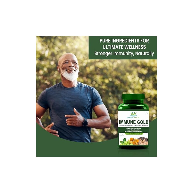 Herbal Magic Immune Gold – Vegan Food Supplement with Herbal