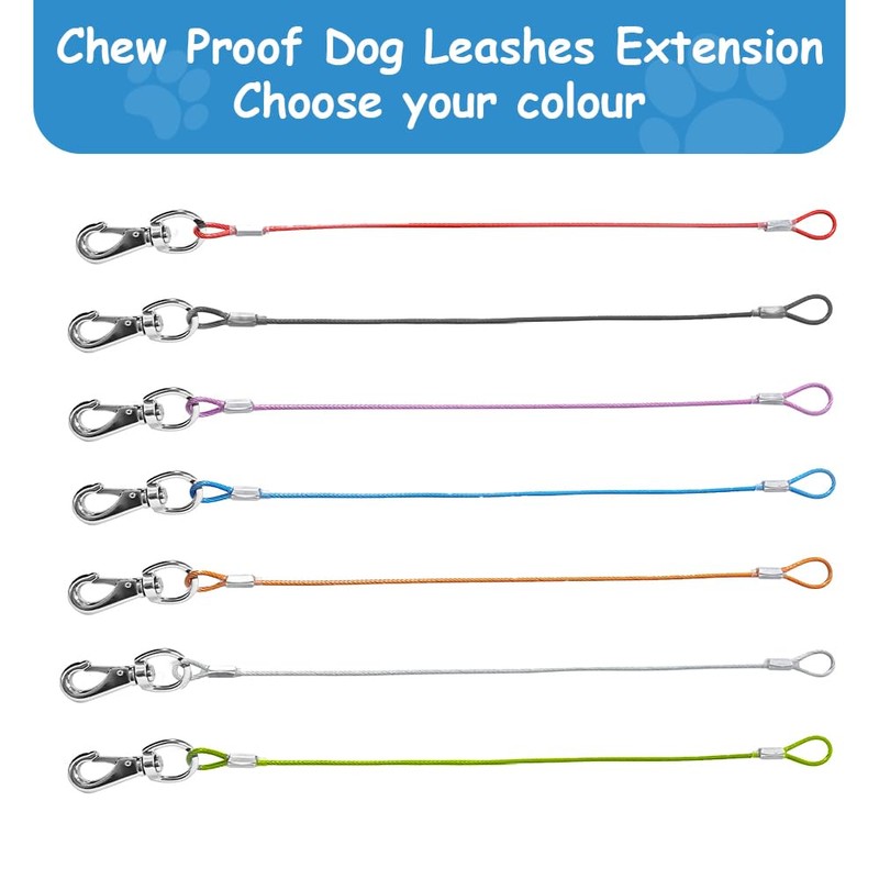 Mi Metty Chew Proof Dog Leash - 2Pack Metal Cable