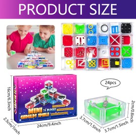 Pack of 24 Mini Thinking Games, Puzzle Games, Puzzle Game, 3D Patience Games, Thinking Game, Skill Game for Children Adults, Toy Children's Birthday Party Bag