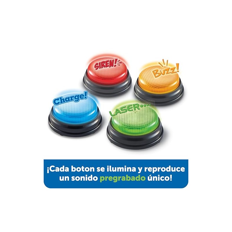 Learning Resources Lights and Sounds Buzzers, Juegos para Noche Familiar,