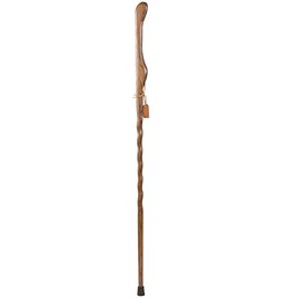 Brazos Trekking Pole Hiking Stick for Men and Women Handcrafted of Lightweight Wood and made in the USA, Brown Oak, 48 Inches