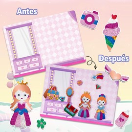 Actividad de Arte y Manualidades para niñas - Diversión con Papel De Aluminio,100+ pegatinas,6 tableros escenas, Kits arte y manualidades niños,Regalos para niñas de 4 a 12