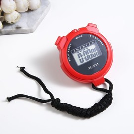 Stopwatches, Digital Sports Stop watch, referee kit, Handheld stopwatch Split Lap Timer, Neck Stopwatch, Shockproof Waterproof Stopwatch with LCD Display for Coaches Swimming Running Training (Red)