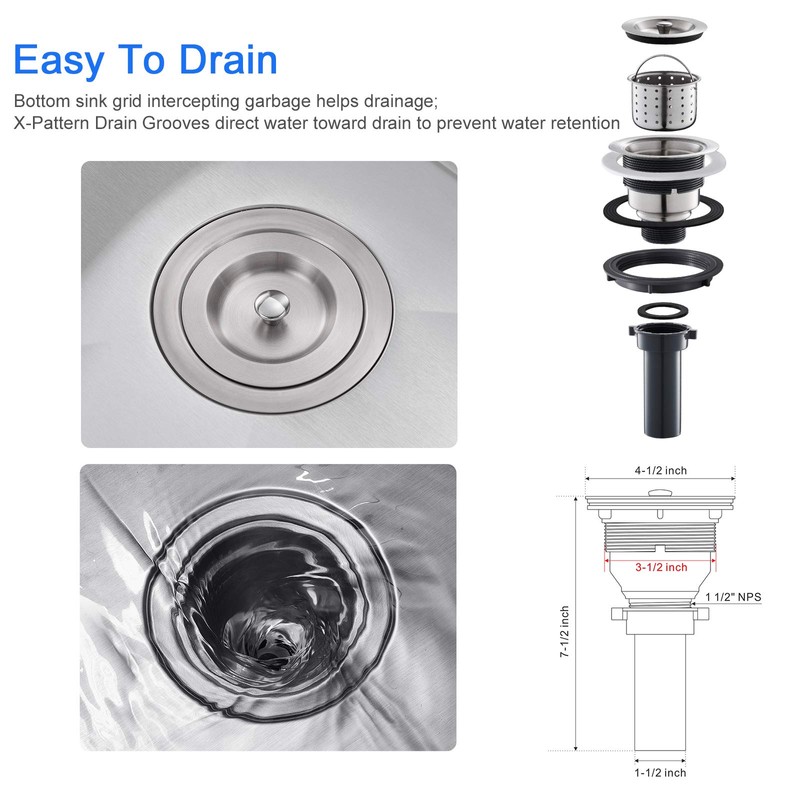MENATT 15-inch Undermount Kitchen Bar Sinks, 304 Stainless Steel Handmade
