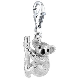 Koala Bear Pendant Charm Nena Lina in 925er Sterling Silver for Charm Bracelet, Necklace, Earring, Bracelet and Charm Carrier Many Popular 714069-001
