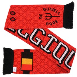 Belgium Soccer Knit Scarf, Red White Black, Fits all