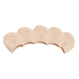 Whyme 5 Pairs Womens Cotton Toe Topper No Show Invisible Half Liner Socks Anti-slip for high heels, Nude, One Size