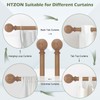 HTZON Wood Curtain Rods for Windows 66 to 120 Inch,1