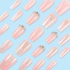 Pink Press on Nails Medium Coffin BABALAL False Nails Sparkly