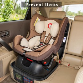 Gowhalle Car Seat Protector, Non-Slip Rubber Padded Backing Seat Protector for Child Seats, Waterproof Thickest Padding Car Seat Cover - No Imprint (Black-Ⅰ-2pcs)