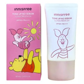 Innisfree 이니스프리 곰돌이푸 에디션 톤업 노세범 선스크린 EX SPF50+ PA++++ 60mL Innisfree Teddy Bear Poo Edition Tone Up No-Sebum Sunscreen EX SPF50+ PA++++ 60mL