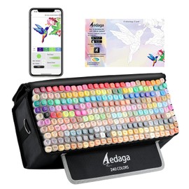 YHC 240 Colors Alcohol Markers for Artists, Free APP for Coloring, Dual Tips Alcohol-Based Markers for Drawing,Painting and Sketching, Great Gift Idea for Kids and Adults