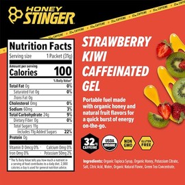 Honey Stinger Kiwi Strawberry Gel with Caffeine, 850 g