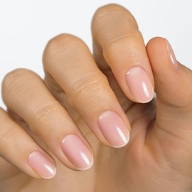 MOYOU LONDON Semi Cured Gel Nail Strips Light Color 20 Pcs. UV Gel Nail Wraps for Salon-Quality Manicure, Easy to Apply, Trim, & Remove, Semi-Transparent Pink Hue