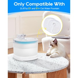 Cunina Cat Fountain Filter Replacement, Compatible with 2L/67oz E and E1+ Automatic Cat Water Dispenser, Cat Water Fountain Filters, Pet Fountain Filters Replacement Multilayer Filter, 6 Pack