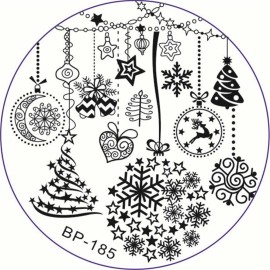 Born Pretty Christmas Tree Snowflake Bell Image Nail Art Template BP-185