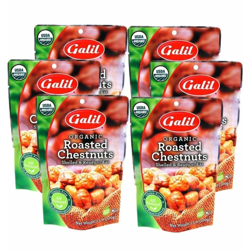 Galil Organic Chestnuts Roasted and Peeled Thanksgiving Turkey Stuffer (Pack