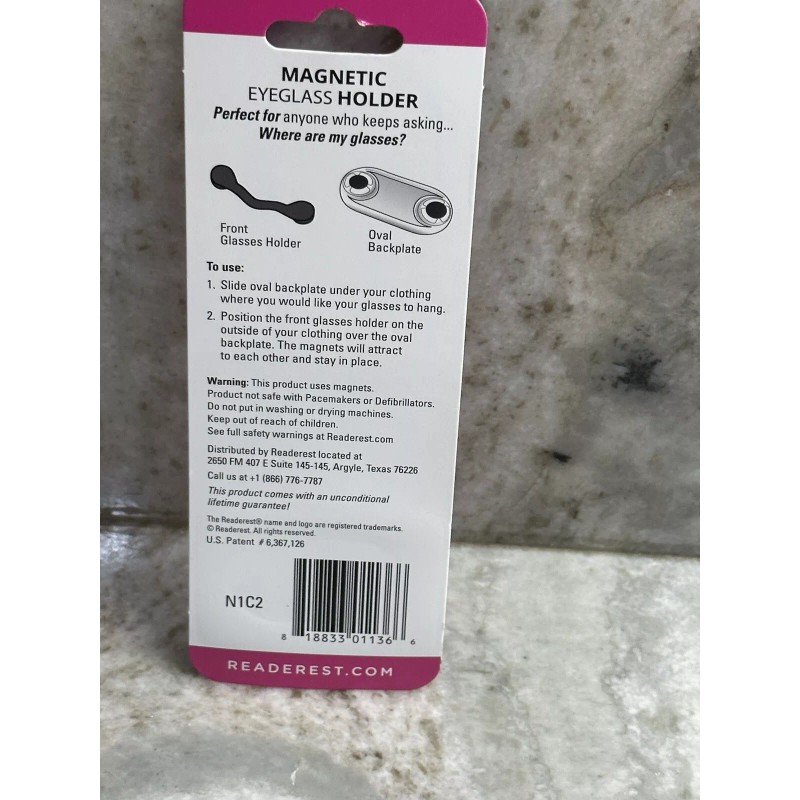 Crystal ReadeREST Stainless Steel Crystal Magnetic Holder For Eyeglasses