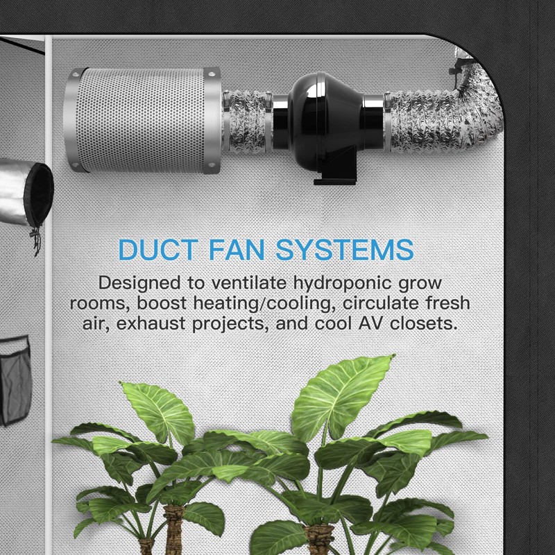 iPower 4 Inch 230 CFM Inline Duct Ventilation Fan Quiet