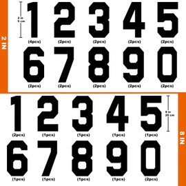 34 piezas de camiseta con números para planchar, 8 pulgadas y 2 pulgadas, números del 0 al 9 para uniforme de equipo, deportes, camisetas, sombreros, jersey, fútbol, baloncesto, béisbol (1 juego verde)