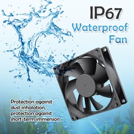 GDSTIME 80x25mm DC 12V Brushless Cooling Fan, 2800RPM 2PIN, IP67 Waterproof, 8cm Fan for Servers, Amplifiers, Routers