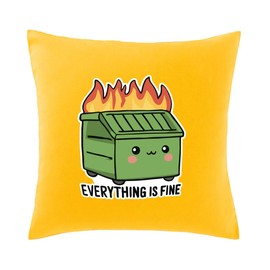 Hippowarehouse Everything is fine Printed bedroom accessory cushion cover case 41x41cm