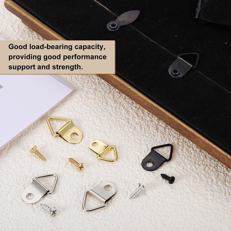 uxcell 50Pcs Triangle Ring Picture Hangers, 22x11mm Frame Hanging Fasteners