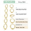 Thunaraz 5 Pairs Small Hoop Earrings for Women 14K Gold