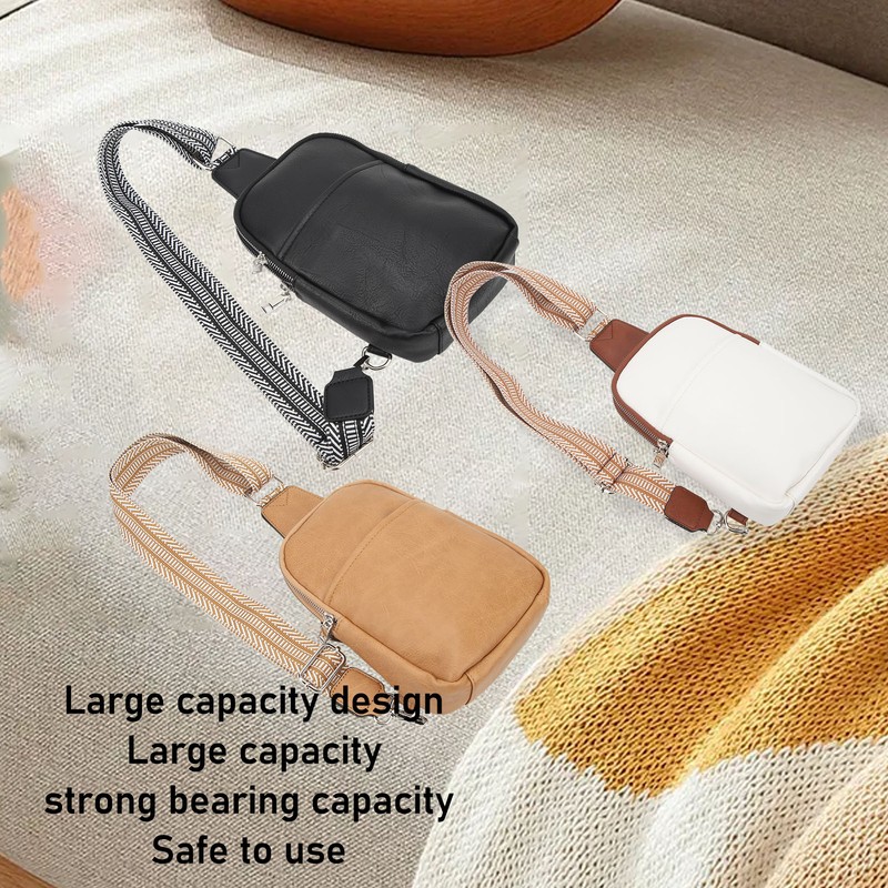 Sling Bag Shoulder Backpack Retro Zipper Multiple Compartments Widened Strap