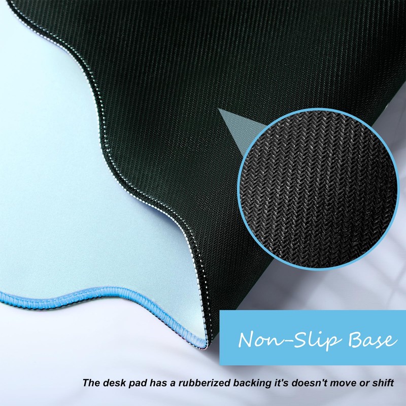 Hahafelt Scalloped Desk Mat Large Scalloped Piping Cute Desk Mat