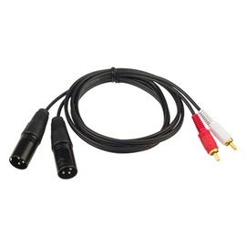 [WV2301-1.5] XLR Cannon (Male/Black) x 2-RCA Pins x 2, Unbalanced Cable by WYVERN AUDIO (1.5m)