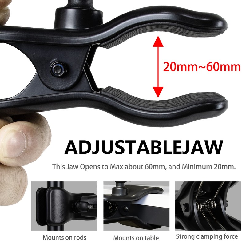 HLEESH Jaws Clamp Mount for GoPro Hero Cameras, Desk Webcam