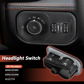 SWITCHRISE Headlight Switchch for Ram 1500 2019-2021 Headlamp Dimmer Switch for Ram 2500 2019 2020 2023 2024 OE No.68401933AA/68401933AB/HLS1774 for Ram 3500 2019-2020 2024