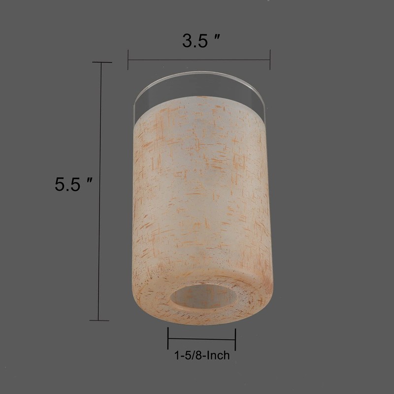 Anmire 2 Pack Tawny Linen Frosted Glass Shade, Cylinder Light