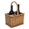Red Hamper DB008 Wicker 2 Bottle Steamed Bottle Carrier