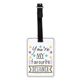 Gift Base You're My Favourite Designer Stars Visual Luggage Tag with Black Strap