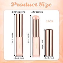 HASTHIP® Pincel Labial de Silicona Retráctil 2 Piezas con Tapa Antipolvo, Brocha Portátil para Bálsamo, Brillo, Labial, Mascarilla y Corrector - Rosa