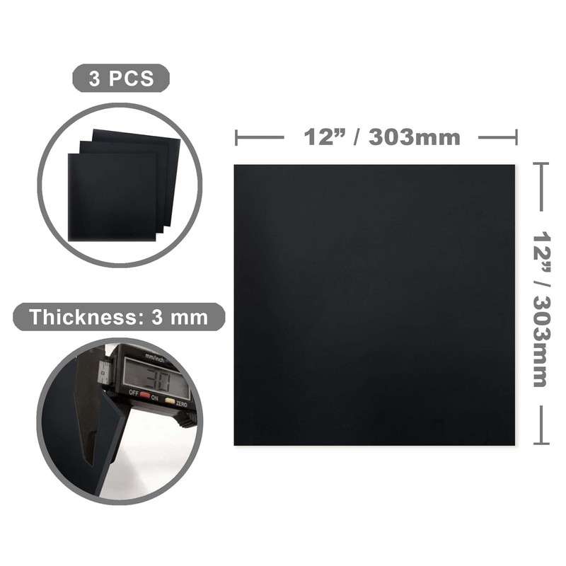 Black Phenolic Sheet12 x 12", 1/8" inch Thick, Pack of