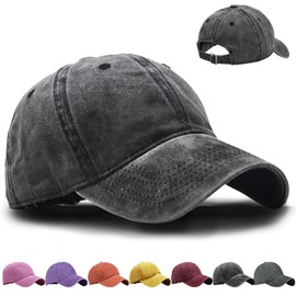 XIEXIESHER Baseball Cap Boys Girls 52-56 cm Adjustable Size Plain Cotton Youth Baseball Cap Suitable for Children or Adults Outdoor Sports Parasol Base Cap, black