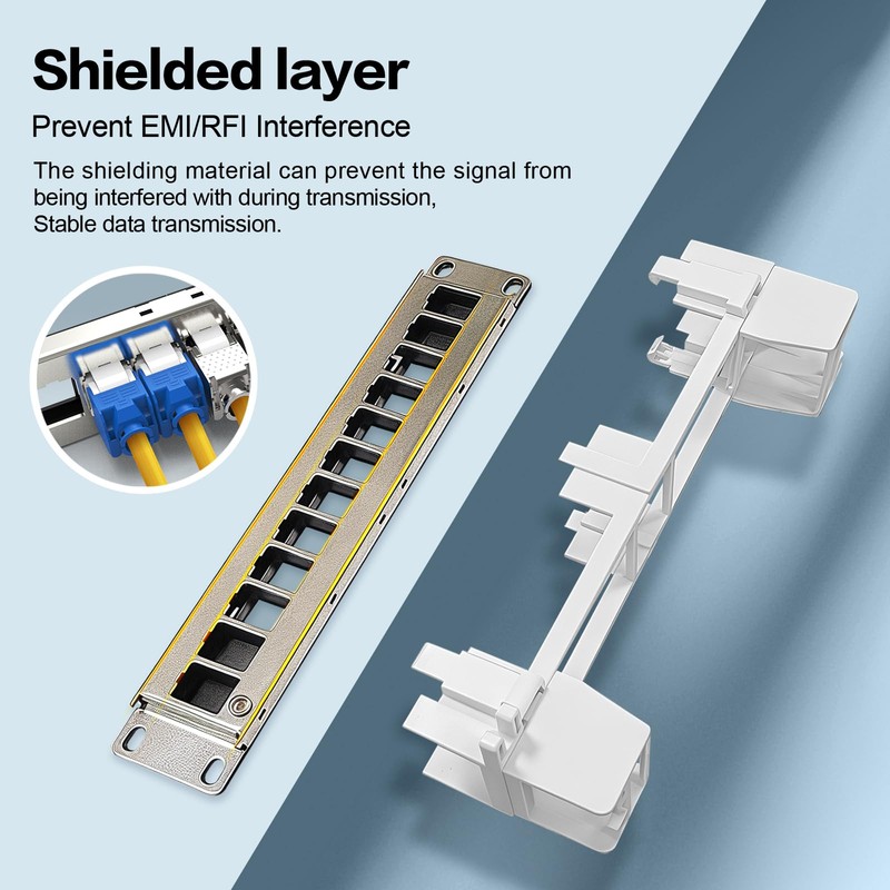 Enmane 8 Port Blank Keystone Patch Panel Wall Mount 10inch