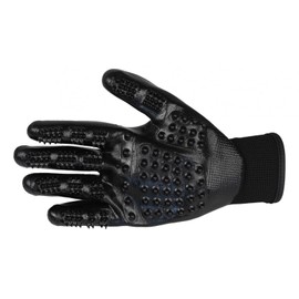 Marengos - Cleaning & Grooming Gloves - Grooming Glove with Soft Nubs - Fur Changing Aid for Horse Grooming - Glove for Curling - Horse Accessories in Black - One Size